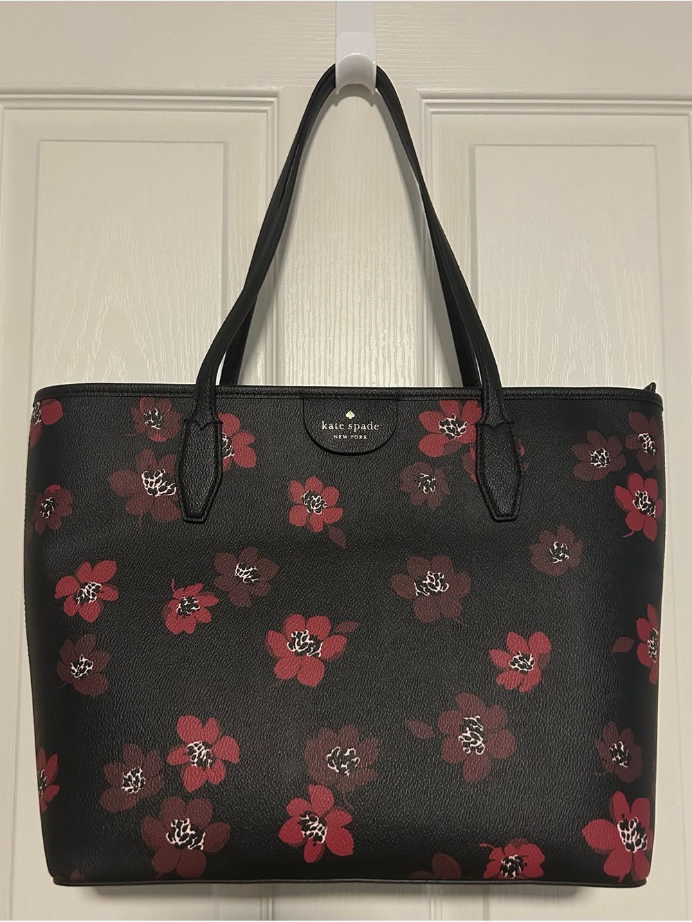 Kate Spade Lori Tote "Dancing Blooms" Black Multi Floral Print, NWT.